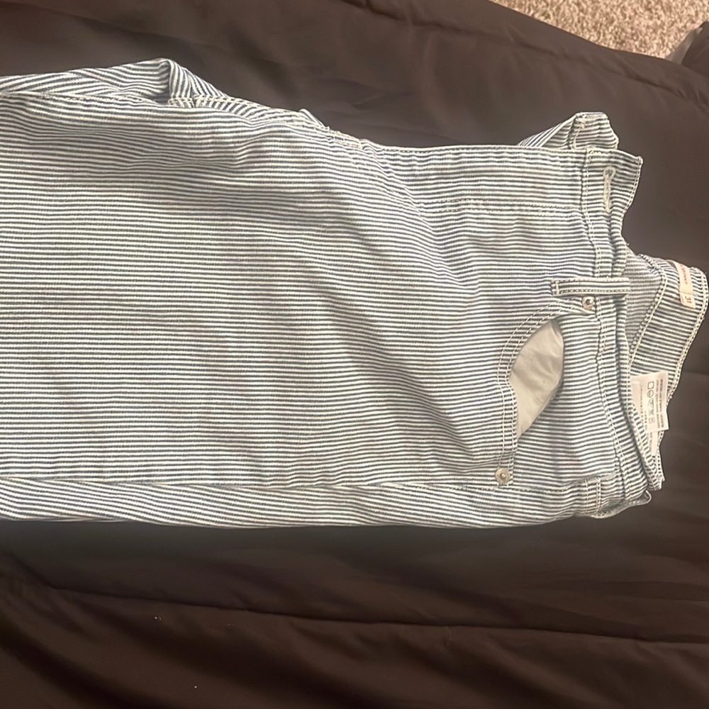 Blue and White Striped Levis